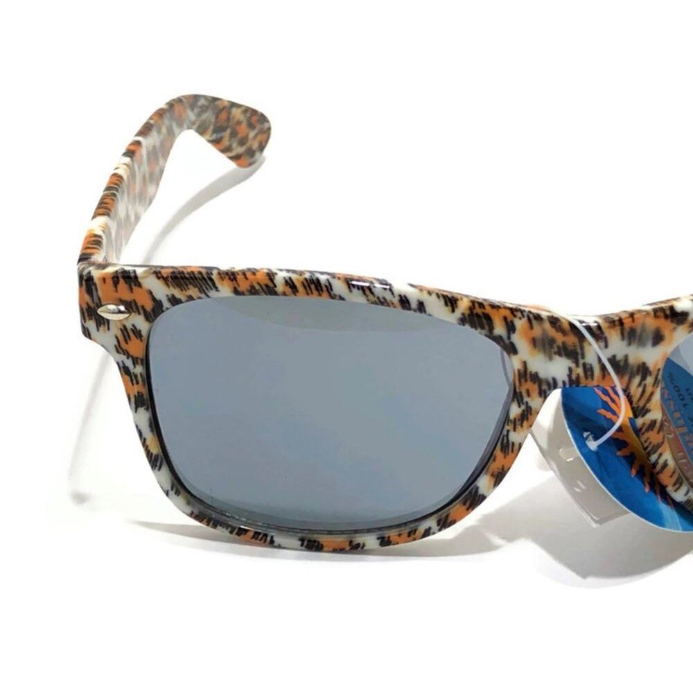 Orange Leopard Animal Print Sunglasses UV400 Retro